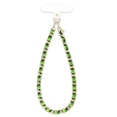 Metallic Green Leather Chain Phone Charm