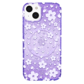 Lavender Cherry Blossom Glitter iPhone Case