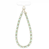 Teal Holo Leather Chain Phone Charm