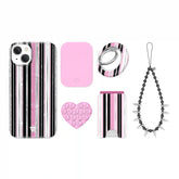 Pretty Punk Stripes Glitter iPhone Bundle Set