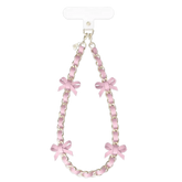 Pink Bow Leather Chain Phone Charm