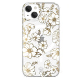 White and Gold Floral Clear iPhone Case