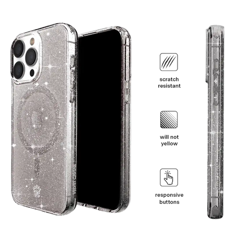 Grey Stardust Glitter iPhone Case