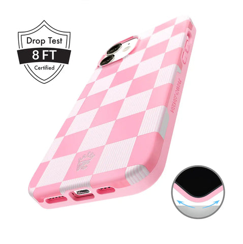 Pink Vibe Checkered iPhone Case