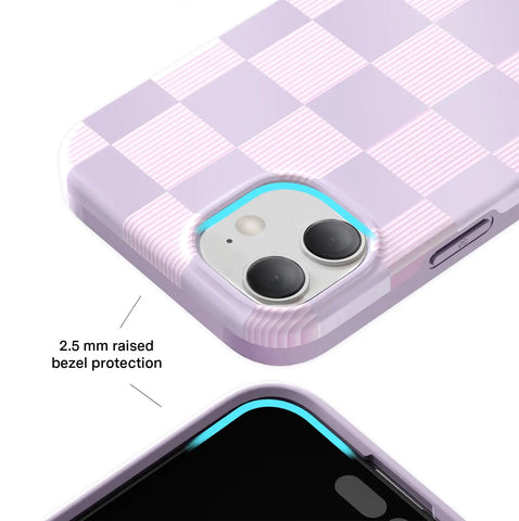Lilac Vibe Checkered iPhone Case