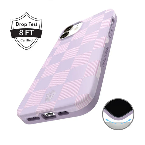 Lilac Vibe Checkered iPhone Case