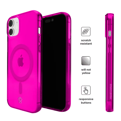 Neon Pink Clear iPhone Case