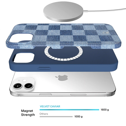 Denim Vibe Checkered iPhone Case