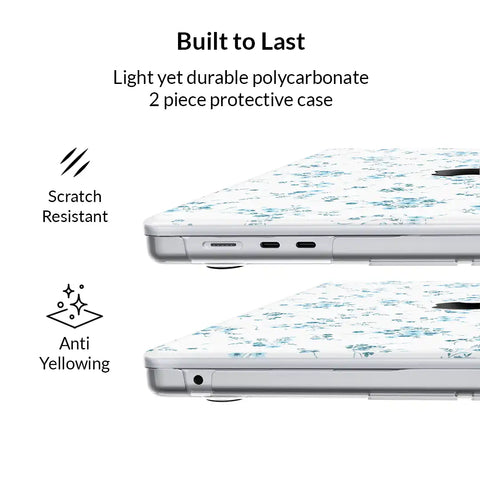 French Blue Floral MacBook Case