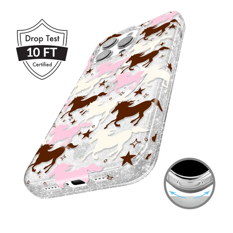Pink Pony Glitter iPhone Case