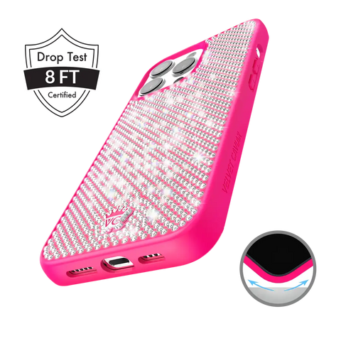 Hot Pink Caviar Crystals iPhone Case