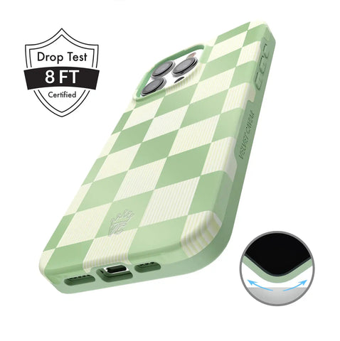 Pistachio Vibe Checkered iPhone Case
