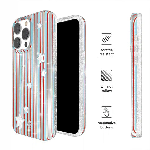 Stars & Stripes Glitter iPhone Case