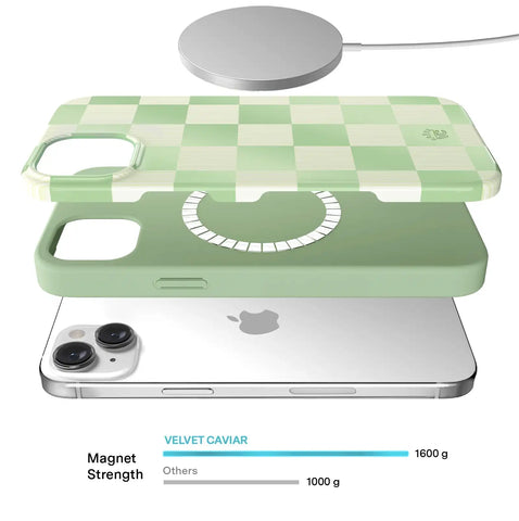 Pistachio Vibe Checkered iPhone Case