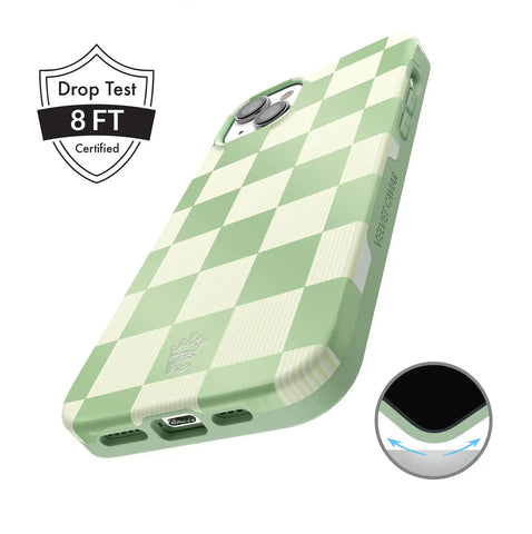 Pistachio Vibe Checkered iPhone Case