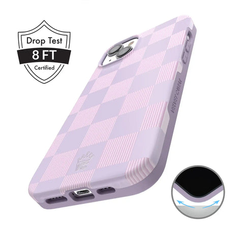 Lilac Vibe Checkered iPhone Case