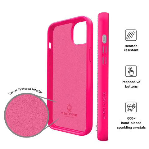 Hot Pink Caviar Crystals iPhone Case