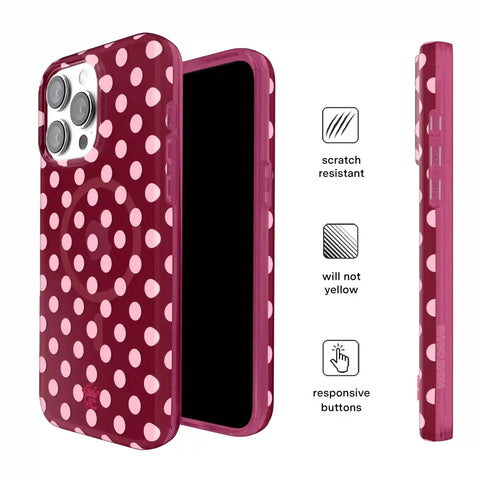 Raspberry Polka Dot iPhone Case
