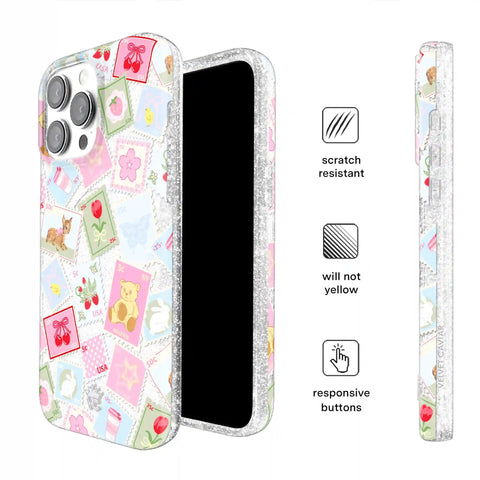 Spring Whimsy Stamps Glitter iPhone Case