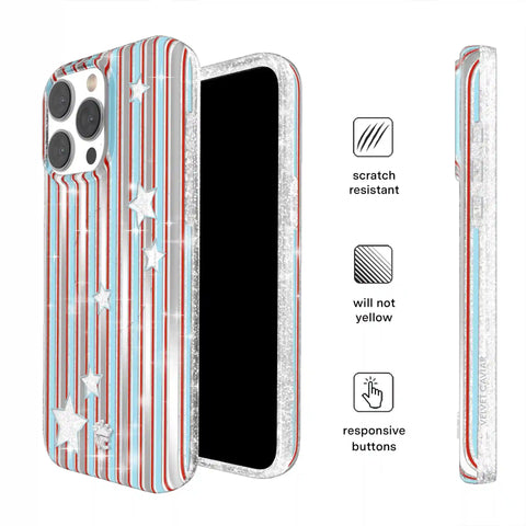 Stars & Stripes Glitter iPhone Case