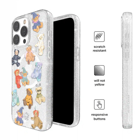 Teddy Scare Glitter iPhone Case
