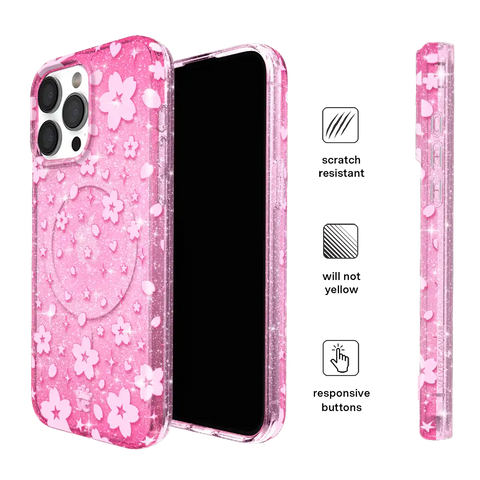 Cherry Blossom Glitter iPhone Case