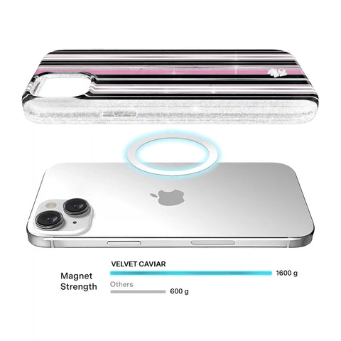 Pretty Punk Stripes Glitter iPhone Case