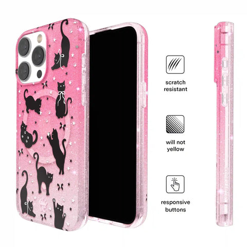 Lucky Kittens Glitter iPhone Case