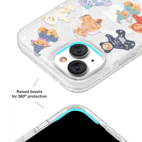 Teddy Scare Glitter iPhone Case