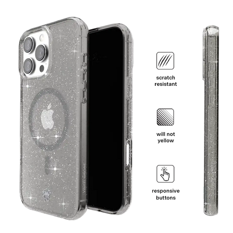 Grey Stardust Glitter iPhone Case