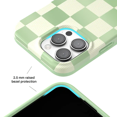 Pistachio Vibe Checkered iPhone Case