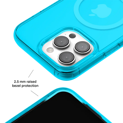Neon Blue Clear iPhone Case