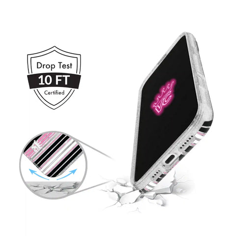 Pretty Punk Stripes Glitter iPhone Case