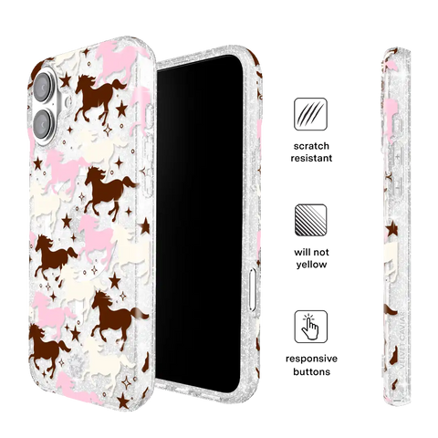 Pink Pony Glitter iPhone Case