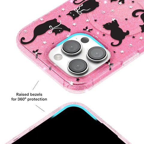 Lucky Kittens Glitter iPhone Case