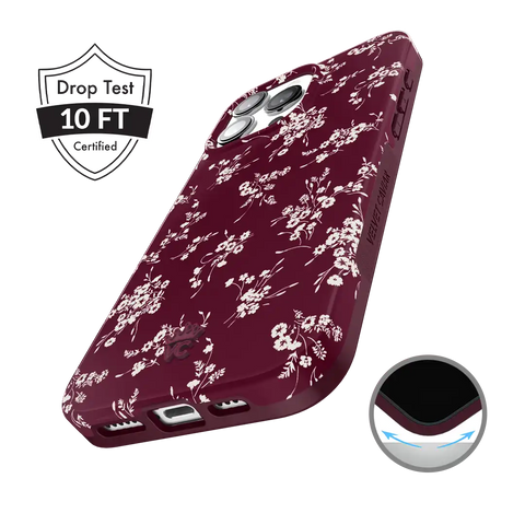 French Burgundy Floral iPhone Case