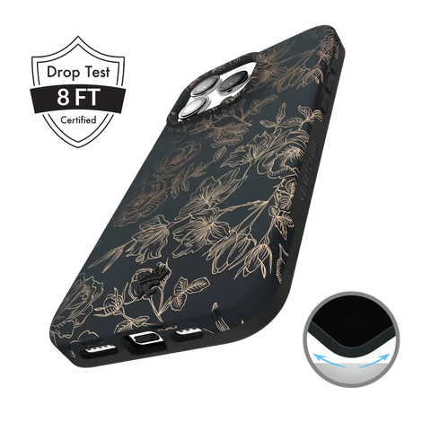 Floral Rose Gold Chrome iPhone Case