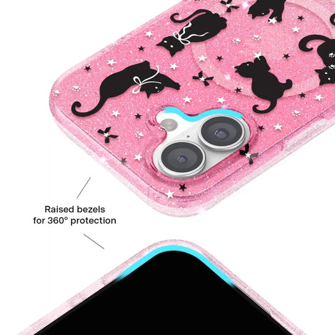 Lucky Kittens Glitter iPhone Case
