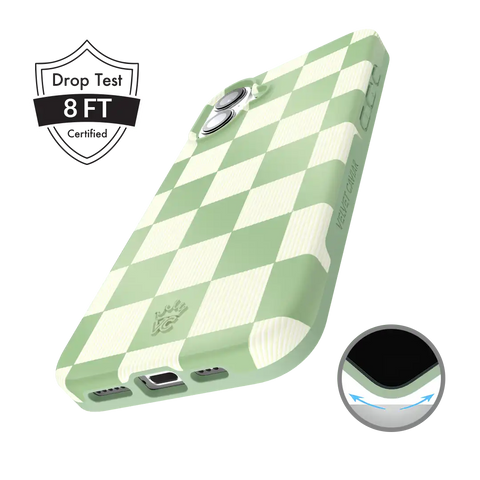 Pistachio Vibe Checkered iPhone Case