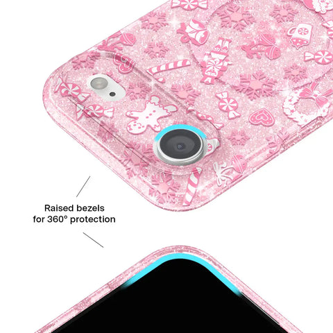 Pink Christmas Glitter iPhone Case