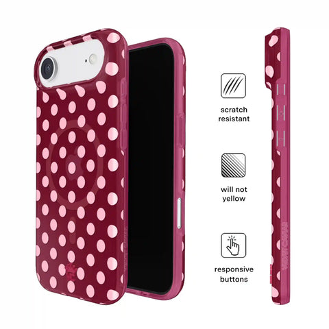 Raspberry Polka Dot iPhone Case