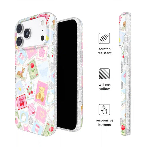 Spring Whimsy Stamps Glitter iPhone Case