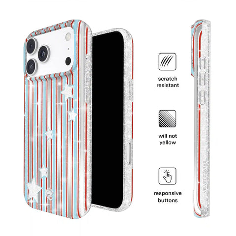 Stars & Stripes Glitter iPhone Case