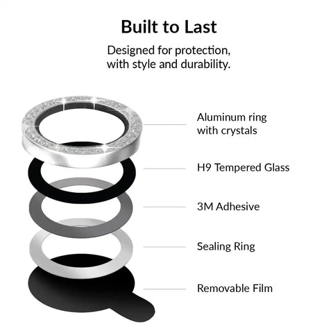 Crystal Glam Camera Lens Protector for iPhone