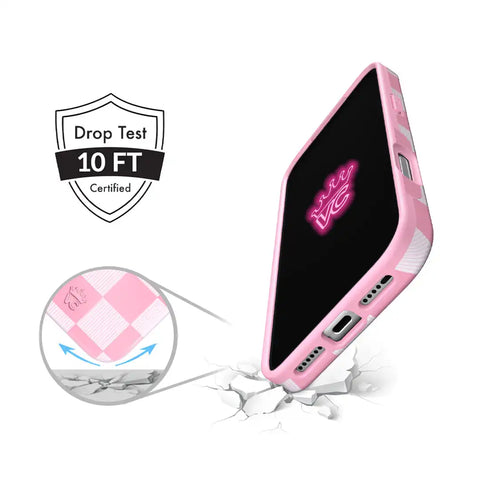 Pink Vibe Checkered iPhone Case