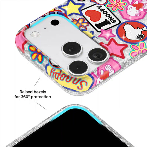 Snoopy Patchwork Glitter iPhone Case