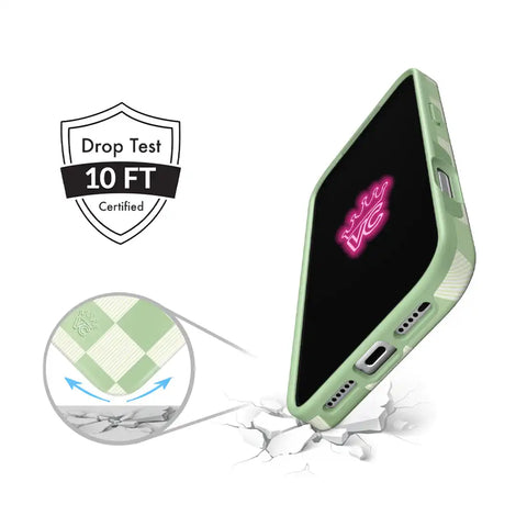 Pistachio Vibe Checkered iPhone Case