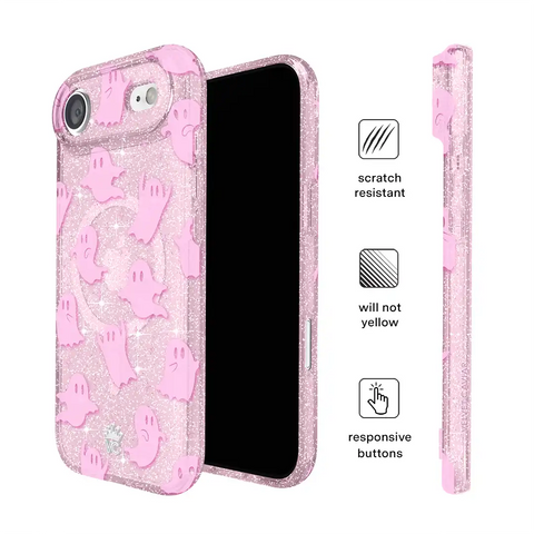 Ghosted Pink Glitter iPhone Case