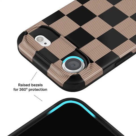 Mocha Vibe Checkered iPhone Case