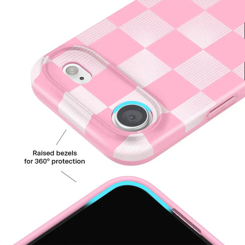 Pink Vibe Checkered iPhone Case